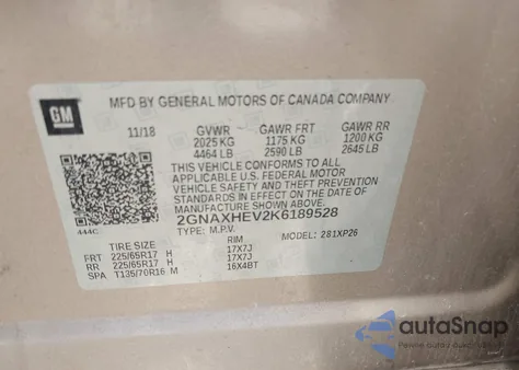 2019 Chevrolet Equinox Ls from USA, damaged, VIN 2GNAXHEV2K6189528